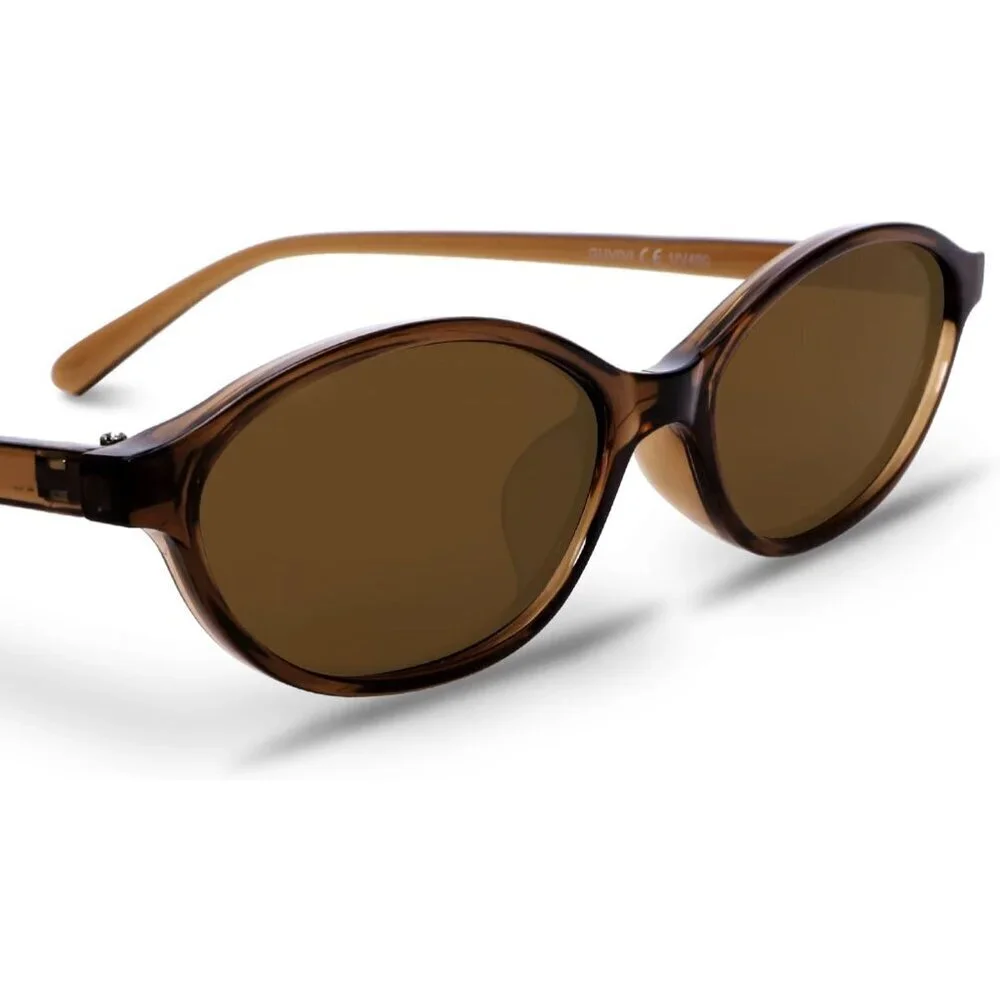 Retro Oval Sunglasses Women Chic 90s UV Protection Narrow Shades